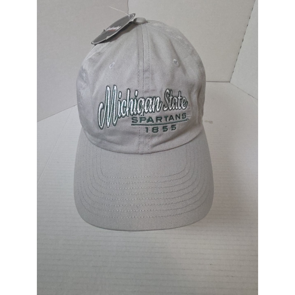 Michigan State Spartans Snapback Hat Cap Washed Cotton Ripstop Fabric Grey